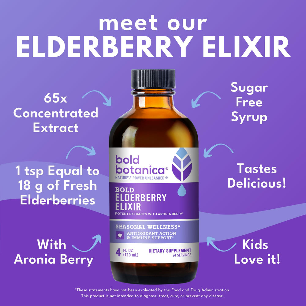 Aronia berry included for immune support in Bold Botanica Elderberry Elixir