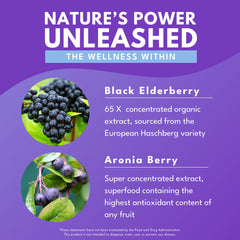 Nutrition facts and ingredients panel of Bold Botanica Elderberry Plus