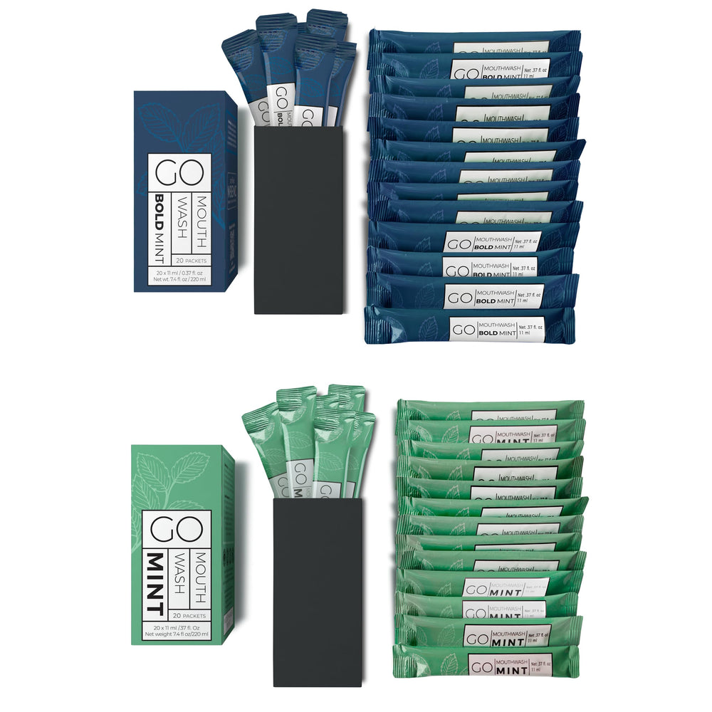 Bold Mint GO travel-size mouthwash packets – Mint & Bold Mint flavors (40-count)
