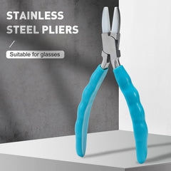 Spring-loaded eyeglass frame adjustment tool