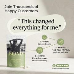 BOND capsules beside prenatal vitamins showing compatibility in supplement stacks