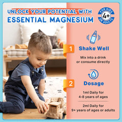 Bones and growth support with calcium, zinc and vitamins in kids magnesium drops