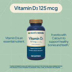 Vitamin D3 supporting bone health with 5000IU dosage