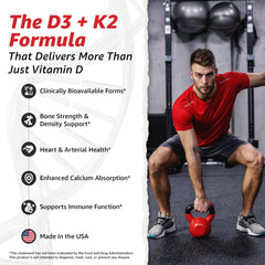 Bone health vitamin D3 and K2 supplement packaging