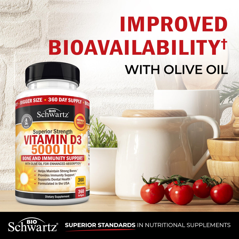 Bone health illustration with Vitamin D3