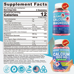 Bone health gummies featuring algae-based calcium