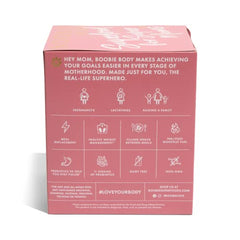 Boobie Body Chocolate Bliss mom-on-the-go scene promotes quick, nourishing break.