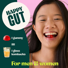 BoochBod gummies serving suggestion on desk ready to chew.