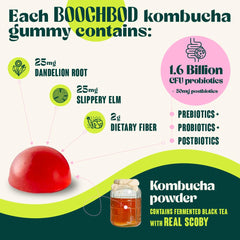 BoochBod icon indicates vegan and gluten-free attributes on packaging.