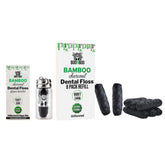BOONBOO dental floss 8 piece refill with bamboo charcoal woven thread