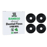 BOONBOO dental floss refill roll Charcoal woven thread Mint flavor – image 1
