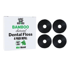 BOONBOO dental floss refill roll Charcoal woven thread Mint flavor – image 1