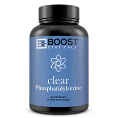 Bottle of BoostCeuticals Phosphatidylserine 500mg Complex vegan brain sleep support, 90 count