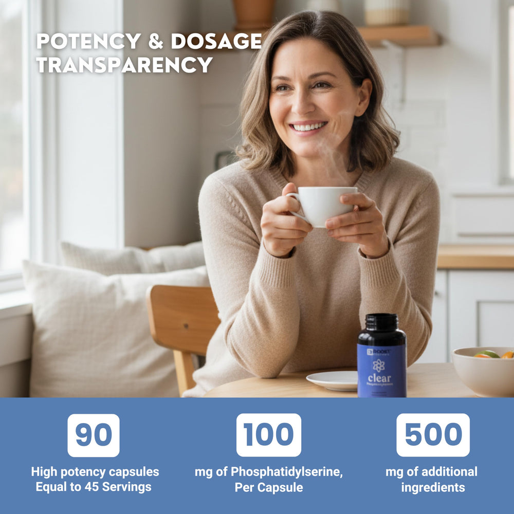 Vegan phosphatidylserine capsules in bottle