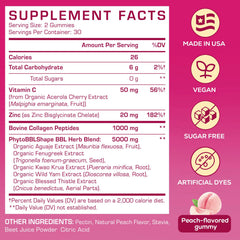 Close-up of peach-flavored gummies