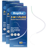 Bopika 3-in-1 dental floss for braces with stiffened-end threader