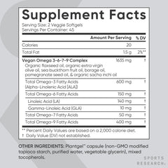 Borage oil ingredient in vegan omega blend