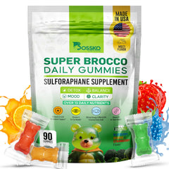 Gummy bites featuring broccoli sprout extract and omega-3