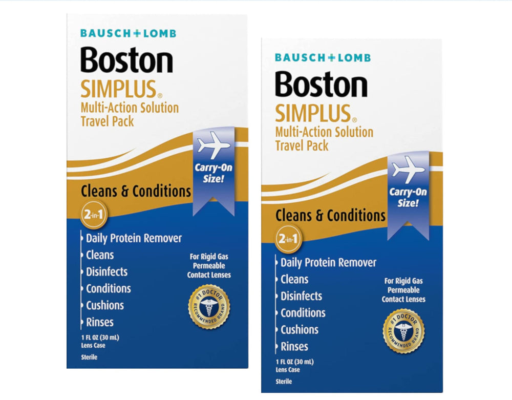 Boston SIMPLUS Multi-Action Solution 1 oz bottle, two-pack, front view
