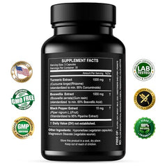 Boswellia turmeric capsules product shot in bottle