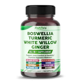 All-in-1 Boswellia Turmeric White Willow Ginger 150-capsule bottle