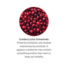 Botanic Choice cranberry liquid extract drops in glass for fast absorption.