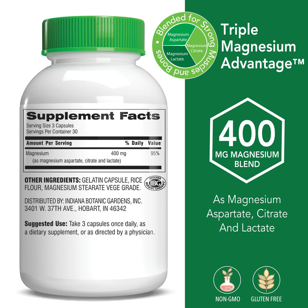 Botanic Choice capsules close-up showing easy-to-swallow magnesium