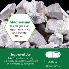 Botanic Choice label highlighting gluten-free triple magnesium formula