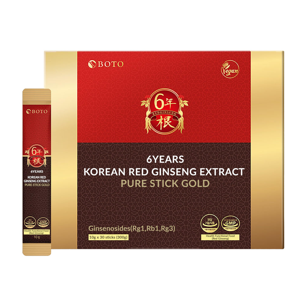 Packaging front view of BOTO 6-Year Korean Red Ginseng sticks