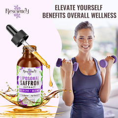 60 ml bottle with dropper showing 88.5 mg saffron per serving