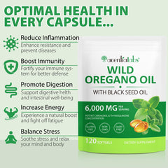 Front label of Oil of Oregano Softgels bottle