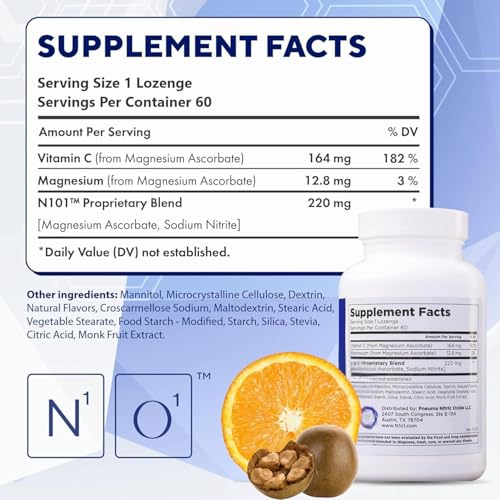 N1O1 nitric oxide lozenges bottle and packaging