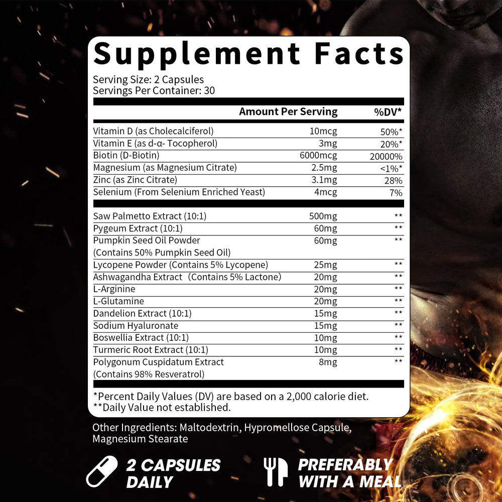 60-count bottle packaging of Saw Palmetto for Men