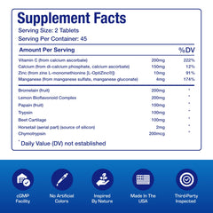 Bovine cartilage minerals for joint support