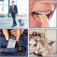 Box containing sleep strips and matching sleep mask