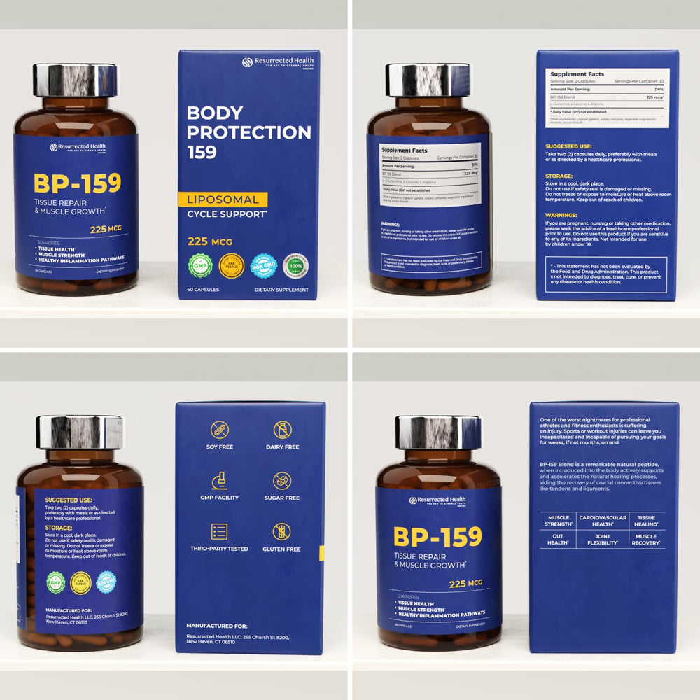 Lifestyle shot of BP-159 bottle with fitness decor