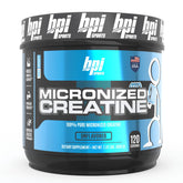 BPI Sports Micronized Creatine bottle with scoop