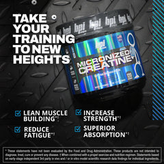 BPI Creatine bottle nutrition label and 120 servings