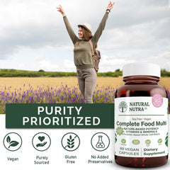 Amber glass bottle with BPA-free packaging for Natural Nutra multivitamin