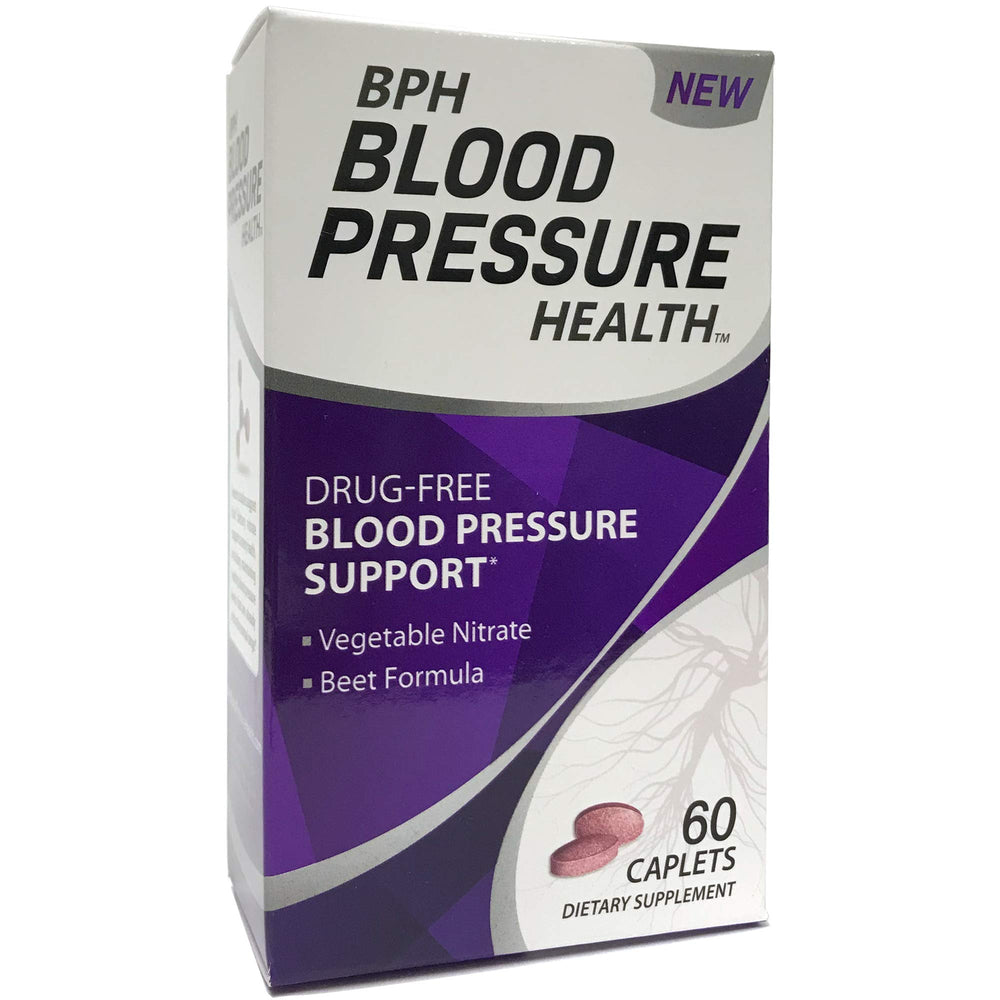 BPH Blood Pressure Health caplets with purple beetroot label