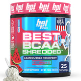 Front label of BPI Best BCAA Shredded Watermelon ICE 25 servings