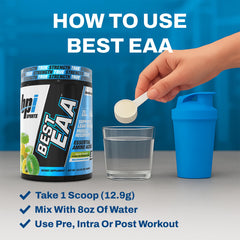 Athletes (men and women) using EAA powder for workouts