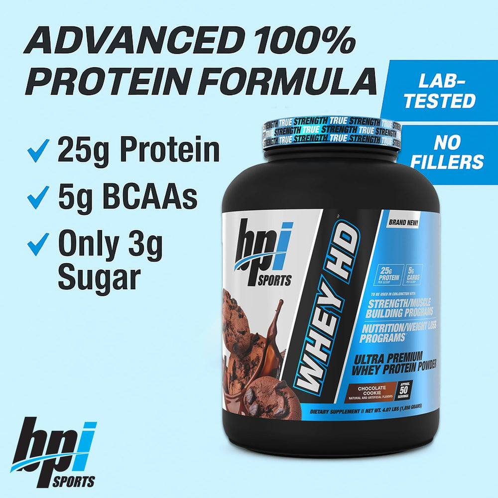 BPI Sports Whey HD vanilla caramel flavor visual for tasty daily shakes