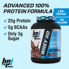 BPI Sports Whey HD vanilla caramel flavor visual for tasty daily shakes