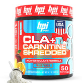 BPI Sports CLA + Carnitine Shredded bottle front view for non-stimulant energy support