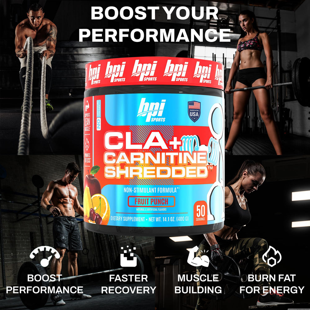 BPI Sports CLA + Carnitine Shredded bottle side profile