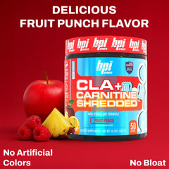 BPI Sports CLA + Carnitine Shredded bottle side profile