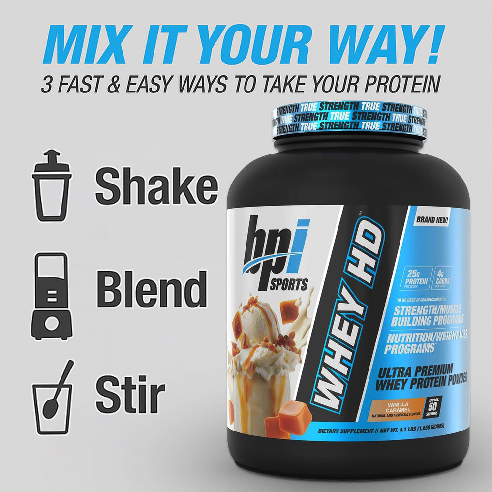 BPI Sports Whey HD chocolate-cookie flavor close-up signals indulgent taste.