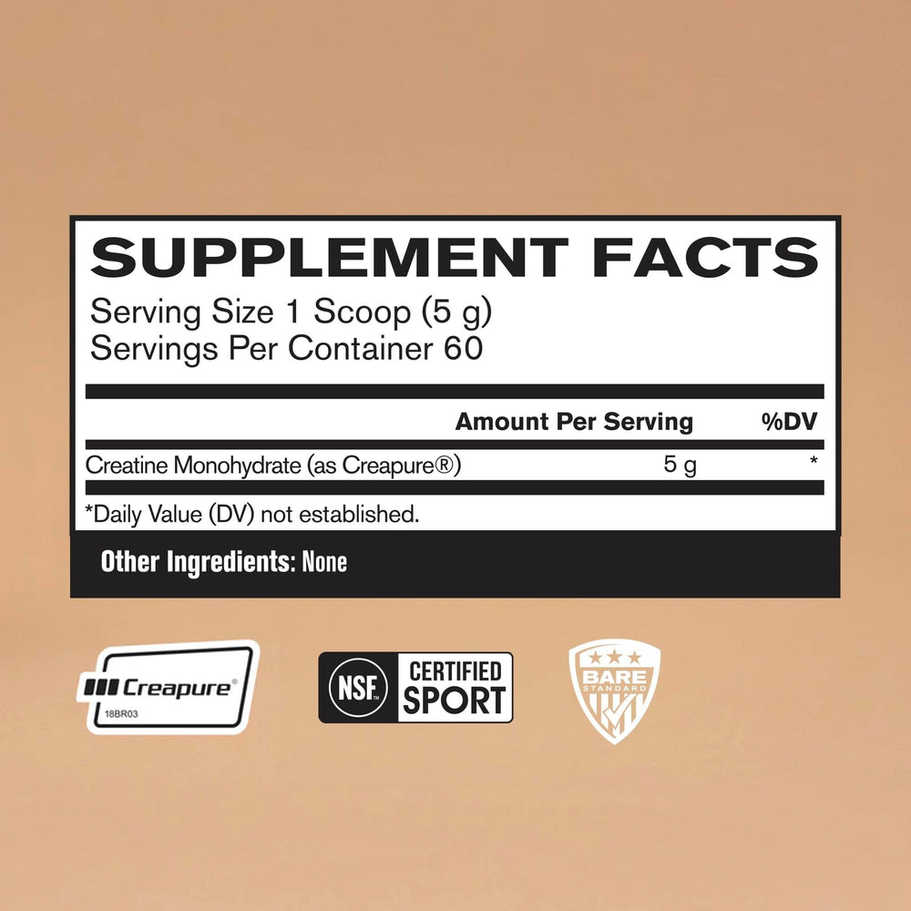 Close-up of unflavored creatine monohydrate powder