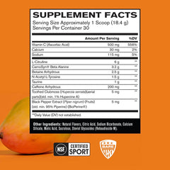BPN Flight Pre Workout Mango bottle side profile